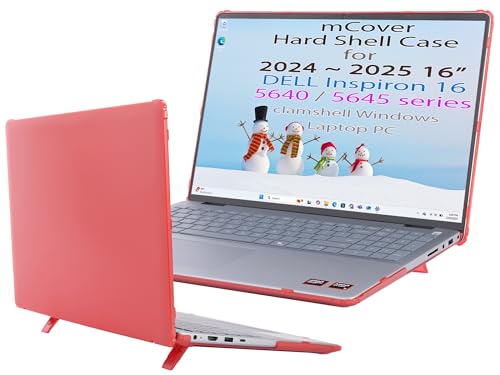 mCover Case Only Compatible with 2024～2025 16" Dell Inspiron 16 5640 5645 Series Clamshell Windows Laptop PC (NOT Fitting Any Other Dell Models) - Red - color: Red