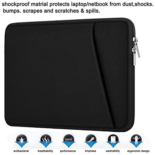 Laptop Sleeve, Durable Briefcase Shockproof Protective Case, Handbags Portable Laptop Bag for 15.6 inch HP Dell Asus Lenovo Notebook Computer with Front Pocket, Black | Laptop Case, Handbags Briefcase Laptop Bag Compatible with 14" MacBook Air/Pro HP Asus