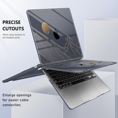 May Chen for MacBook Air 15 inch Case M5 M4 M3 M2 2026 2024-2023, Model A3448 A3241 A3114 A2941, Closes Seamlessly Hard Shell Laptop Cover with Keyboard Cover, Gradient Mountain - color: Gradient mountain