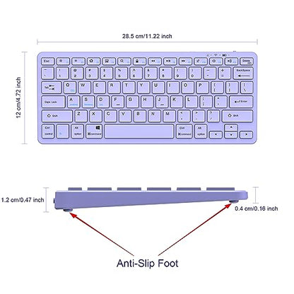 TaIYanG Bluetooth Keyboard for iPad Wireless Keyboard Compatible with iPad A16 11th 10th Generation, 10.2(9th/8th/7th Gen), Air/Pro/Mini and All Bluetooth Devices (Light Purple) - color: Light Purple
