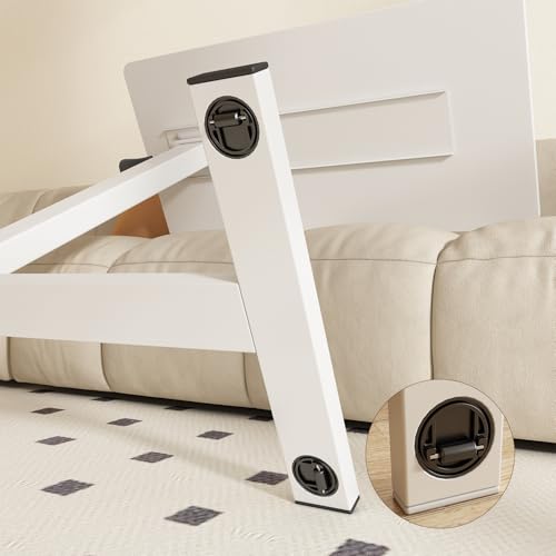 Overbed Bedside Table with Wheels Hospital Bedside Desk,White | Adjustable Hospital & Home Use Bed Table Rolling Laptop Table Mobile Standing Desk Rolling Computer Cart Over Bed Tray Table - color: White1, size: 27.6 inches