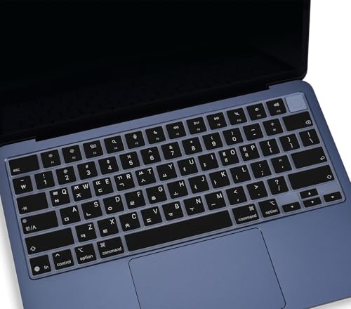 Korean Language Keyboard Cover Compatible with Apple 2026 MacBook Neo 13-inch Laptop with A18 Pro chip A3404,MacBook Neo 13" Keyboard Skin Protector - Black - color: Black-Korean, size: MacBook Neo 13" 2026+
