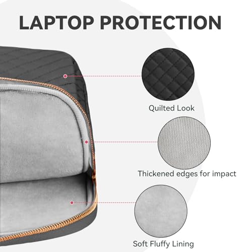 14 Inch Laptop Bag Case for Women Men Compatible with HP Chromebook OmniBook Envy/14 MacBook Pro M5/Dell Pro Inspiron XPS/Lenovo Yoga, Messenger Carrying Briefcase Computer Bag Case, Black - color: Black, size: 14 Inch