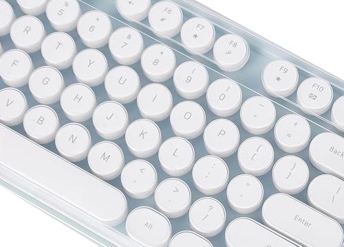 Silicone Keyboard Cover Skin Protector Compatible for MOFII Round Keycaps Retro Full Size Wireless Keyboard with Number Pad (Clear)