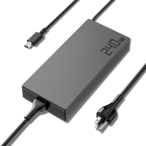 240W Charger for ASUS ROG Flow Zephyrus G14 G16 TUF Gaming ProArt Laptop | 20V 12A Rectangle Gaming AC Adapter for ADP-240EB BH A20-240P1A, Flow Z13, ProArt PX13 P16, Fast Charging Power Supply cord - size: 240W Rectangular