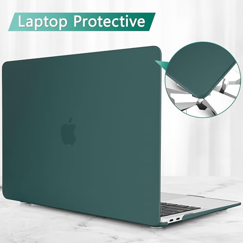 May Chen Compatible with New MacBook Air 13 inch Case 2021 2020 2019 2018 Release Model: M1 A2337 A2179 A1932, Plastic Hard Shell Case for Mac Air 13 inch with Retina Display Fits Touch ID, Dark Cyan - color: Dark Cyan