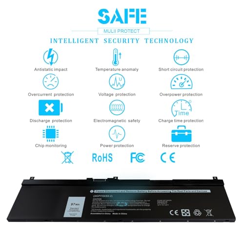 Emanjor 97Wh Type NYFJH 11.4V Laptop Battery Replacement for Dell Precision 7530 7540 7730 7740 P34E P34E001 P34E002 P74F P74F001 P74F002 451-BCGI 0WNRC 00WNRC GW0K9 0GW0K9 6-Cell