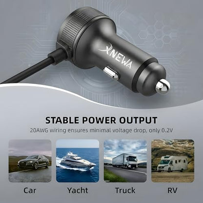 Starlink Mini Car Adapter, 3M/10FT, 3in1 Starlink Mini Power Cable | Waterproof for Cars, Trucks, RVs & Boats, 12V-48V, Aviation Aluminum Shell, Ai Chip for Stable Power - size: 3M/10FT