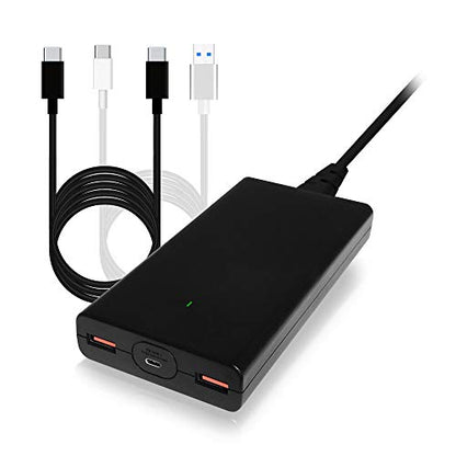 P120B 120W PD USB-C Slim Laptop Charger - Dual USB QC3.0, Compatible with Microsoft Surface Book 3/2/Pro X, USB-C Power Supply for Notebooks, Tablets & Type-C Devices