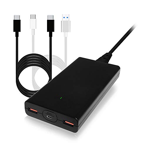 P120B 120W PD USB-C Slim Laptop Charger - Dual USB QC3.0, Compatible with Microsoft Surface Book 3/2/Pro X, USB-C Power Supply for Notebooks, Tablets & Type-C Devices