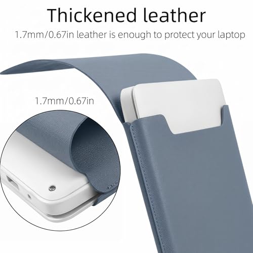 MacBook Air 14 inch Sleeve, PU Leather Laptop Sleeve Case Compatible with MacBook Air M5 M4 M3 M2 M1/MacBook Pro 13/MacBook Neo Sleeve, Slim Protective Computer Sleeve Bag for Women, Blue - color: Light Blue, size: 13.3/14inch