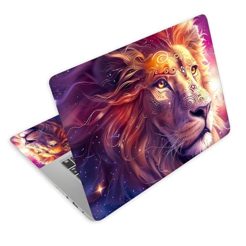 Universal Laptop Skin Decal, 3-Piece Vinyl Protector for 12 13 14 15.6" Notebook, Waterproof Anti-Scratch, Easy Trim & Bubble-Free Finish, Beautiful Lion - color: Beautiful Lion