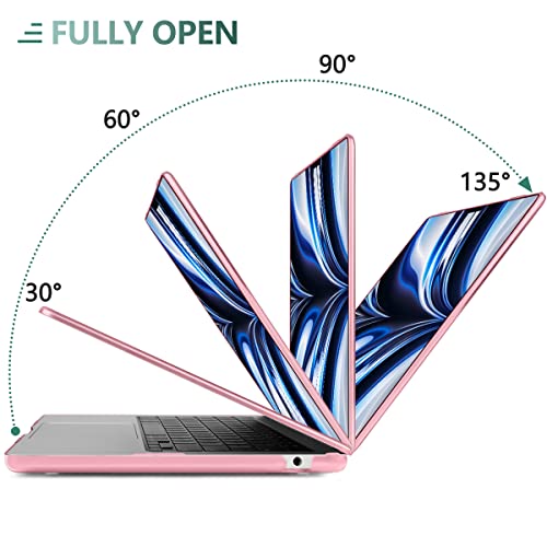 TWOLSKOO Compatible with MacBook Air 13 inch Case M5 2026 M4 2025 M3 M2 2024-2022 A3449 A3240 A3113 A2681, Plastic Hard Shell & Keyboard Cover & Screen Film for MacBook Air 13.6 inch, Crystal Pink - color: Crystal Pink