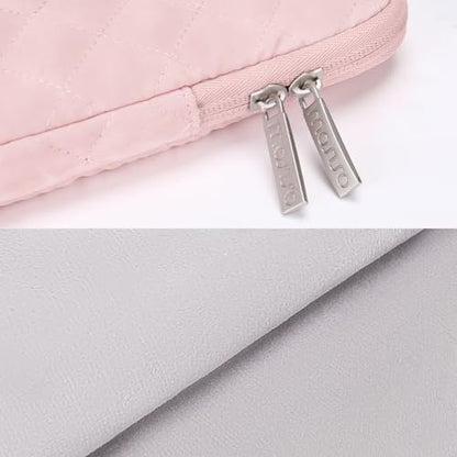 MOSISO Laptop Case 15 inch, 15 inch Laptop Sleeve, Chalk Pink | Compatible with MacBook Air M5 A3448 M4 A3241 M3 A3114 M2 A2941 2026-2023, Square Quilted Vertical Bag with Pocket&Small Case - color: Chalk Pink, size: 15 inch