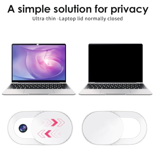 60 Pcs Phone Camera Cover Slide,Ultra-Thin Front Camera Cover for Phone | Cameras Blocker For Phone,Laptops & Computers, 0.004 In ABS Webcam Blocker to Protect Privacy & Security (White)