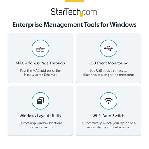 StarTech USB4 Driverless Dock, Triple 4K 60Hz, HDMI or DP, 100W, 2.5GbE | USB-C dock, 3 monitors, Zero-touch Windows and ChromeOS, Not macOS, Native GPU, PXE Boot, Wake-on-LAN, Lock slot - size: Triple Monitor, style: Triple 4K60 USB4
