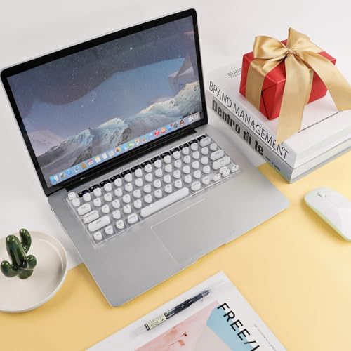 Allinside Keyboard Cover for Long Nails, Compatible with MacBook Neo A18 Pro & MacBook Pro 13/14/16 (2021–2024) & MacBook Air 13/15 (2020–2024), Raised Heart-Shaped Silicone Skin, White - color: 02 White