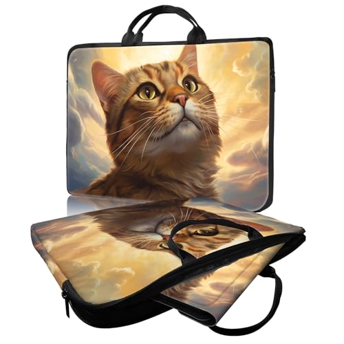 Laptop Bag,14 15 15.6 inch Laptop Case Sleeve,Computer Sleeve with Handle for Women Men,Carrying Case for MacBook,Dell,Lenovo,Notebook Computer,Cute Orange Cat - color: Cute Orange Cat