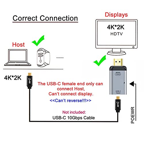 xiwai 100W 10Gbps Cable & USB-C Type C Female Source to HDMI Sink HDTV & PD Power Adapter 4K 60hz 1080p for Phone & Laptop - style: USB-C Type C to HDMI with cable