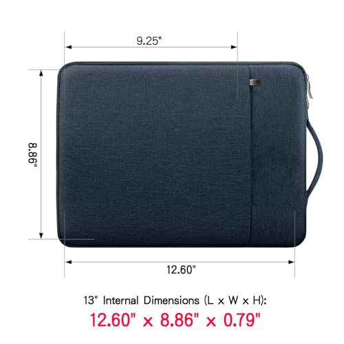 RAINYEAR 13.3 inch Laptop Sleeve Case Bag with Handle & Pocket, Navy Blue | Protective Padded Polyester Laptop Sleeve Case Briefcase for 13.3 Inch MacBook Pro/Air, 14 inch MacBook Pro/Max Computer PC - color: Navy Blue, size: 13"-13.3"
