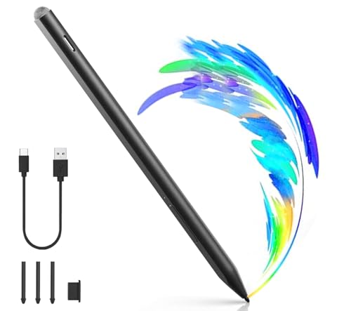 Surface Pen for Microsoft Surface Pro 12 11 10 9 8 X, MPP 2.0 Stylus with 4096 Pressure Sensitivity, Palm Rejection, Tilt & Eraser, USB-C Rechargeable Pen for Surface Laptop/Go/Book/Studio - color: Black