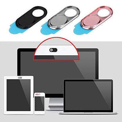 Zopsc Webcam Cover 3pcs Ultra Thin Metal Lens Cover | Anti Hacker Camera Slider, Privacy Protection for Phone, Privacy Cover for Laptop and Tablet - color: Silver black pink color