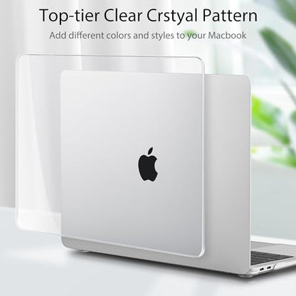 May Chen Compatible with New MacBook Air 13 inch Case 2021 2020 2019 2018 Release Models: M1 A2337 A2179 A1932, Plastic Hard Shell Case for MacBook Air 13 inch & Retina Dispaly Fits Touch ID, Clear - color: Clear