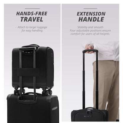 Verage Underseat Carry On Luggage with Wheels,14-Inch,Black | Personal Item Bag,Airline Approved, Laptop Compartment, USB Charging Port - color: Black, size: 14-Inch Compact Underseat