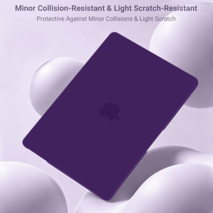MOSISO Compatible with MacBook Air 13 inch Case M5 2026 M4 M3 M2 2025-2022 | A3449 A3240 A3113 A2681, Hard Shell&Keyboard Cover&Screen Film&Pouch for MacBook Air 13.6 inch Case, Grape Purple - color: Grape Purple