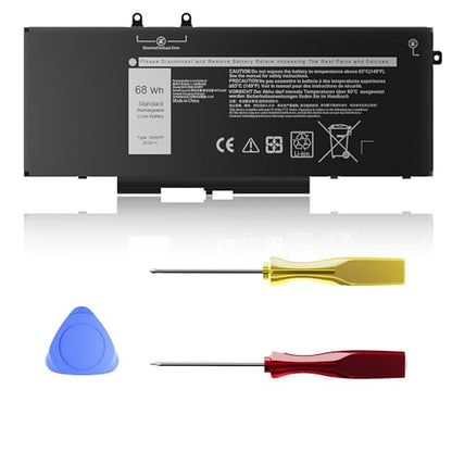 New 68Wh 3HWPP Laptop Battery Replacement for Dell Latitude 5410 5401 5510 5501 5511 5411 Precision 3541 3551 Inspiron 17 7500/7506 2-in-1 Inspiron 7706 2-in-1 Fits 10X1J N2NLL 1VY7F 451-BCMN 15.2V - size: 9.38 x 4.13 x 0.25 inches 3HWPP BATTERY