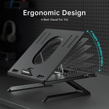 Laptop Stand for Desk, Ergonomic Adjustable & Foldable Portable Computer Stand with Heat-Vent, Laptop Riser Holder Compatible with MacBook Air Pro, 10-15.6 Inch Notebooks - color: Black