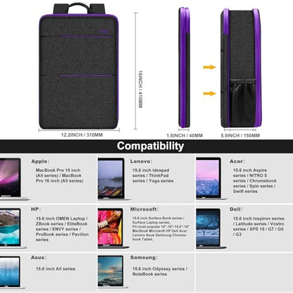 Slim & Expandable Laptop Backpack 15 15.6 16 Inch Case, Water Resistant Travel Backpack Compatible with MacBook Pro/Neo 16" 15", Dell XPS 15 16 and Most 15" 15.6" 16" Notebooks，B01PU01 - color: B01pu01, size: 15"-16"