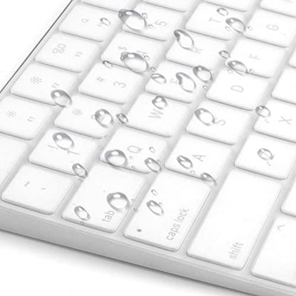 ProElife Ultra Thin Silicone Keyboard Cover Skin for 2022 Mac Studio & 2021 Apple iMac 24'' M1 Chip Magic Keyboard 2 with Numeric Keypad Touch ID A2520 Accessory U.S Enter Soft Protector, Transparent | Clear, Non-interference Design for ID Key, Dust-proof