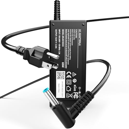 65W Charger Compatible with HP Laptop Charger - 19.5V 3.33A Compatible with HP EliteBook 840 830 850 745 G3 G4 G5 G6,Stream 11 13 14,Pavilion x360 15 13 11,Notebook 14 15 Envy X360 15 17 13 | 4.5x3.0mm blue tip 65W/19.5V Compatible with select 45W/65W lap