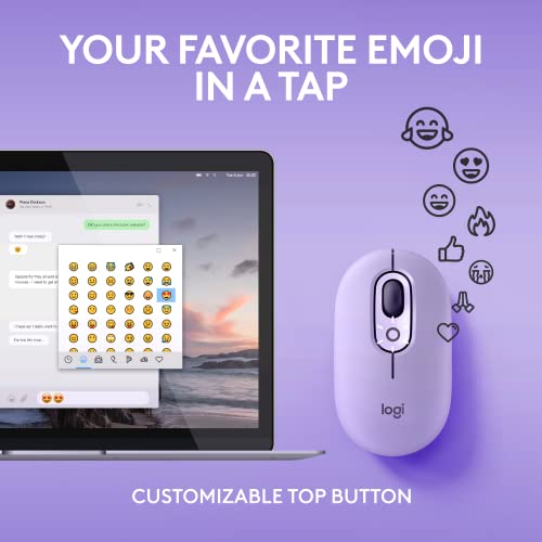 Logitech POP Mouse, Compact and Portable Wireless Bluetooth Mouse - Cosmos | Compact, portable, programmable buttons, easy-switch between up to 3 devices, for laptop, tablet, PC - color: Cosmos