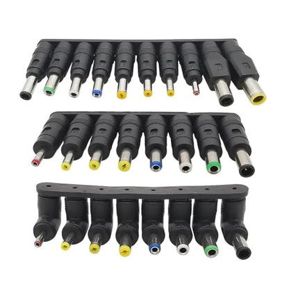 Universal Laptop DC Power Supply Adapter, 5.5x2.1mm Female to Male Tips Charger Connector, DC Power Plug Jack Set Conversion Plug(C-RA 8Pcs) - color: C-ra 8pcs