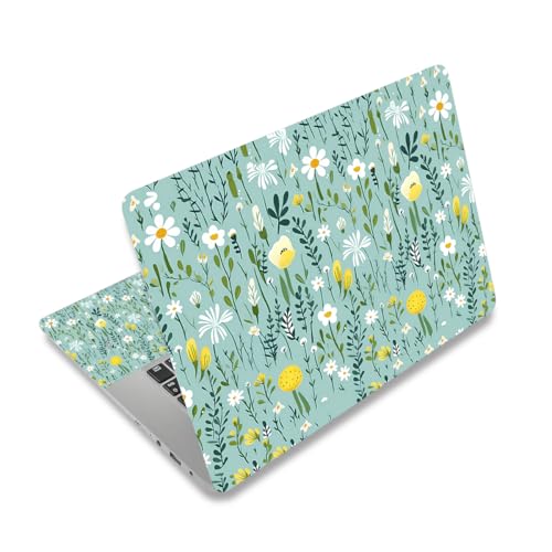 12 12.1 13 13.3 14 15.4 15.6 Inch Laptop Skin Decal, Laptop Skins Stickers Decals for Notebook PC, Universal Reusable Vinyl Laptop Cover Sticker, Waterproof Art Protector I Elegant Green Floral - color: Elegant Green Floral