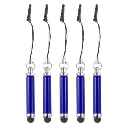 MECCANIXITY 5pcs Metallic Stylus Pen Retractable Aluminum Alloy Mini Capacitive Pens for Universal All Touch Screen Devices, Dark Blue - color: Dark Blue