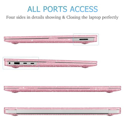 Mektron Glitter Case for 13.8" Microsoft Surface Laptop 8 2026 Fits Surface Laptop 13.8 Inch 7 2024 Cover (Model: 2036),Keyboard Cover +Screen Protector +Dust Plugs, Sparkly Pink - color: Sparkly Pink