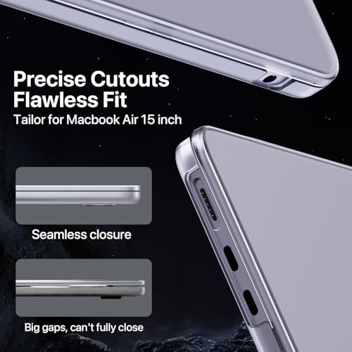 Macaset for MacBook Air 15 inch Case M5 M4 M3 M2 2026-2023 Mac Laptop Cover | Matte Clear, Protective Hard Shell, Anti Fingerprint & Scratch, Crack Resistant, Close Seamlessly, Ultra Thin, Snap on Fit - color: Matte Clear