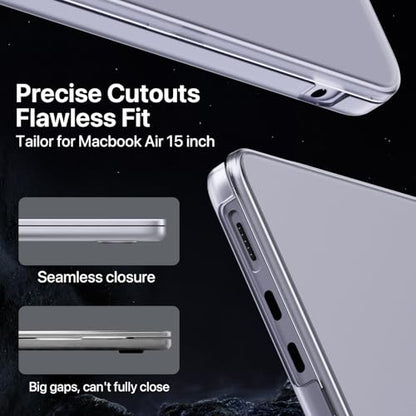 Macaset for MacBook Air 15 inch Case M5 M4 M3 M2 2026-2023 Mac Laptop Cover | Matte Clear, Protective Hard Shell, Anti Fingerprint & Scratch, Crack Resistant, Close Seamlessly, Ultra Thin, Snap on Fit - color: Matte Clear