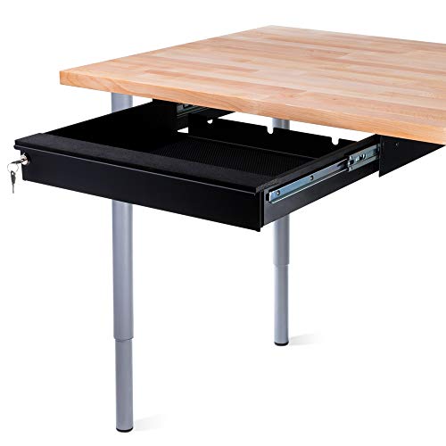 Penn Elcom Under Desk Laptop Drawer, Lockable, for 17” Laptops - Premium Sliding Security Drawers - Model EX-6201B - color: Black - 18.9" X 17.56" X 3.15" (17" Laptop)