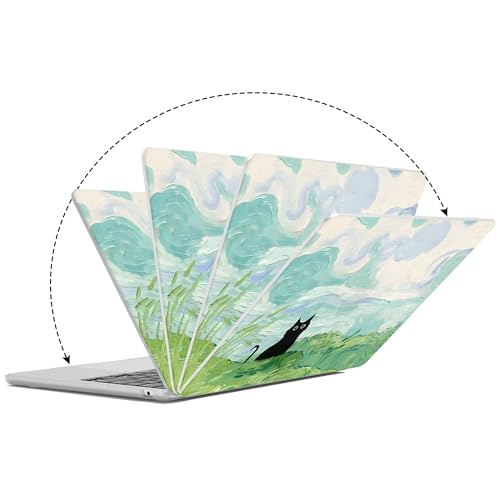 G JGOO Compatible with MacBook Air 13 inch Case 2026 2025-2022 M5 A3449 M4 A3240 M3 A3113 M2 A2681, Plastic Hard Shell for MacBook Air 13.6 inch Case+Keyboard Cover+Screen Protector, Cat Painting - color: Cat Painting
