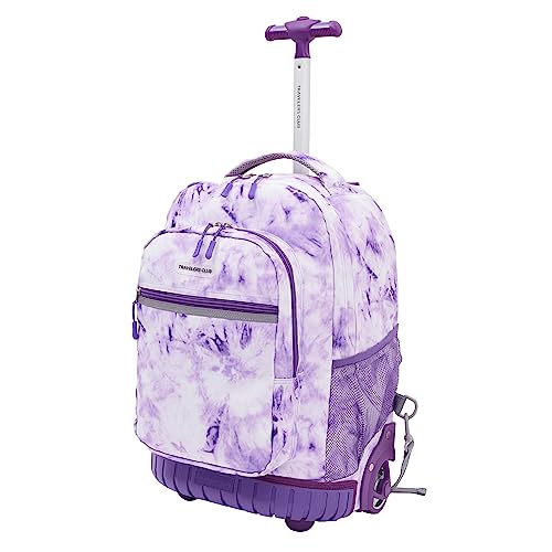 Travelers Club 18" Rolling Backpack with Shoulder Straps, Purple Tye - color: Purple Tie, size: 18 Inch