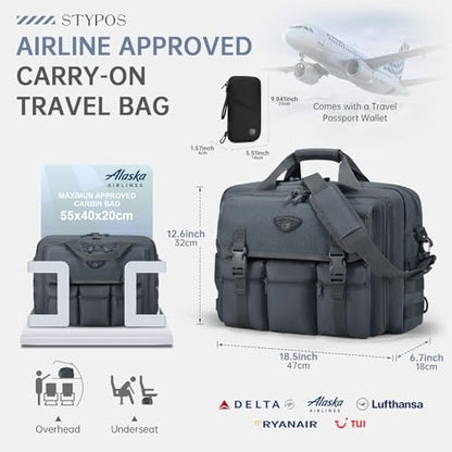 Large Tactical Laptop Bag for Men, Military 17.3 Inch Computer Bag Briefcase with Passport Wallet, Carry on Messenger Bag - color: Grey