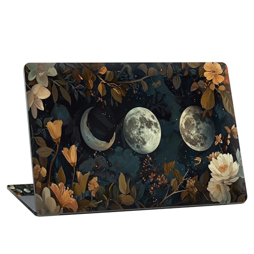 Universal Laptop Skin Sticker with 2 Wrist Pad Skins, Waterproof Scratch Resistant Vinyl Laptop Cover Decal, Cut to Fit for 11–15.6 Inch MacBook HP Dell Lenovo, Autumn Moon - color: Autumn Moon