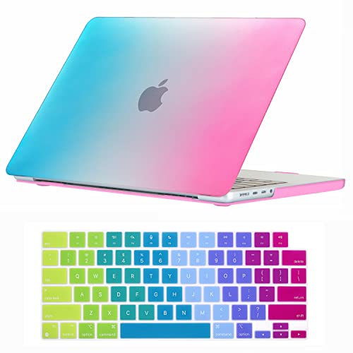 Se7enline Compatible with MacBook Pro Case 16 inch 2021/2022/2023/2024 M4 M3 M2 M1Chip Model A2485 A2780 A2991 A3403 Matte Laptop Protective Hard Shell Case with Keyboard Cover Skin,Rainbow | 2 in 1 Matte Hard Shell Laptop Case with Keyboard Cover Anti-Sc