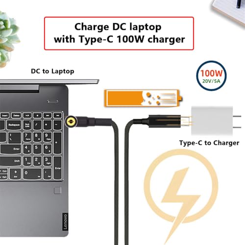 USB-C 100W 20V Input to DC 5.5 * 2.5mm PD Power 65W Output Charge Cable Support QC PD Type-C for Laptop (1.8m) - style: 5.5x2.5mm