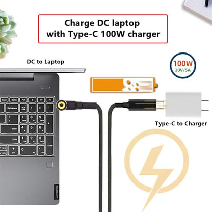 USB-C 100W 20V Input to DC 5.5 * 2.5mm PD Power 65W Output Charge Cable Support QC PD Type-C for Laptop (1.8m) - style: 5.5x2.5mm