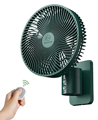 LEMOISTAR 8 Inch Small Wall Mounted Fan with Remote Control, 90° Oscillating, 4 Speeds High Velocity, Timer, Adjustable Tilt, 70 Inch Cord, Quiet, for RV Bedroom Home Office Garage-Green&Black - color: 8 Inch Green+Black
